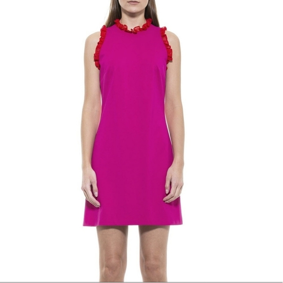 NEW ALEXIA ADMOR Sleeveless Ruffle Roma tic Sheath mini dress size sm pink - Picture 1 of 16